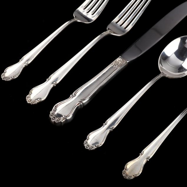 Rogers wedding bells sterling silver flatware service lot 3187 u s