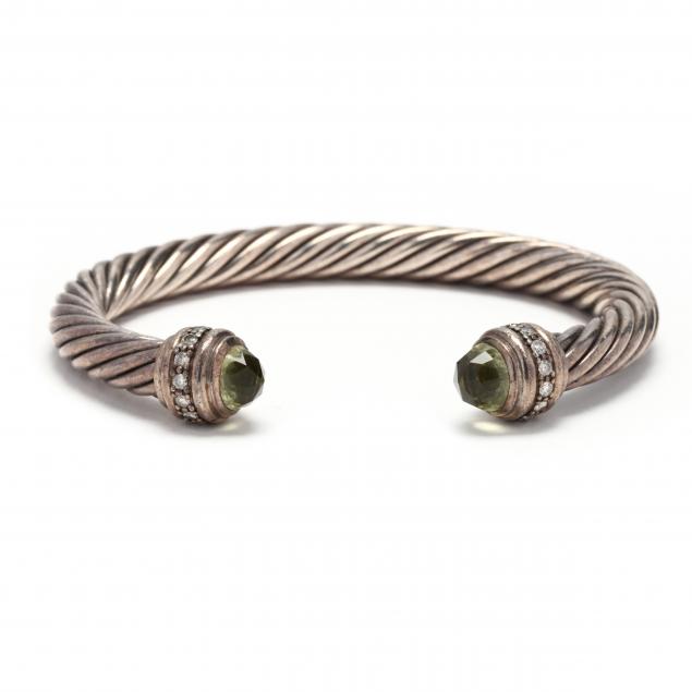 sterling-silver-peridot-and-diamond-cuff-bracelet-david-yurman