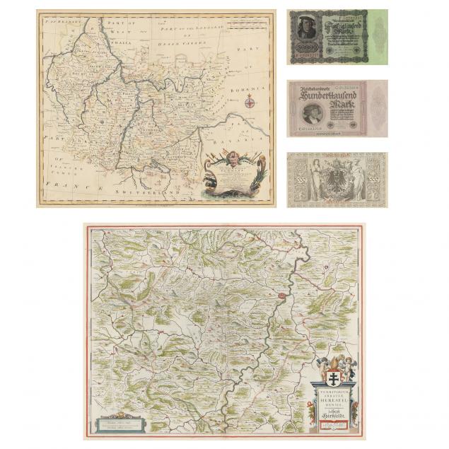 two-early-maps-and-framed-currency-of-german-interest