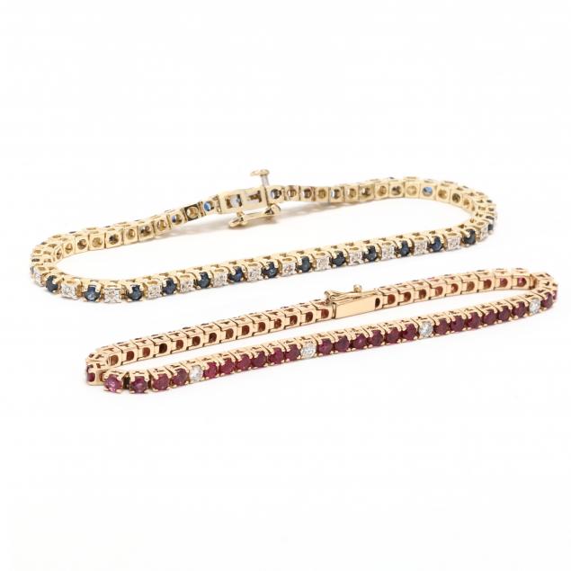 two-gem-set-line-bracelets