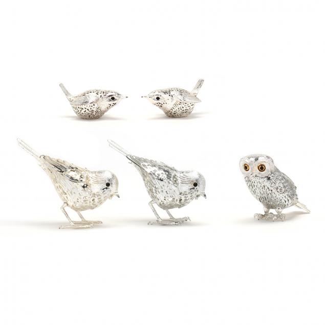 five-christofle-silverplate-avian-table-ornaments