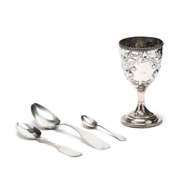 an-american-coin-silver-goblet-and-three-spoons