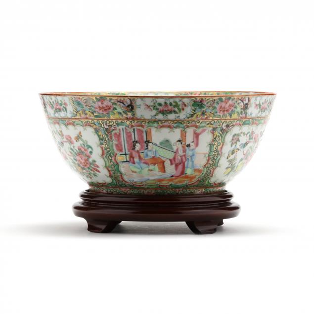 a-chinese-porcelain-rose-medallion-punch-bowl