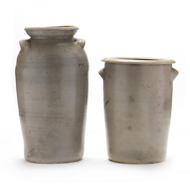 two-salt-glazed-pots-attributed-piedmont-nc