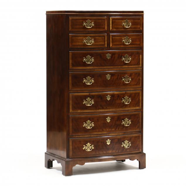 henredon-i-aston-court-i-bow-front-banded-semi-tall-chest-of-drawers