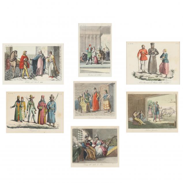 group-of-seven-antique-costume-engravings