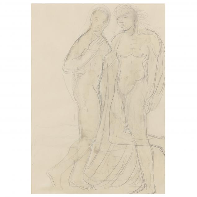 continental-school-20th-century-a-sketch-of-two-standing-nude-figures