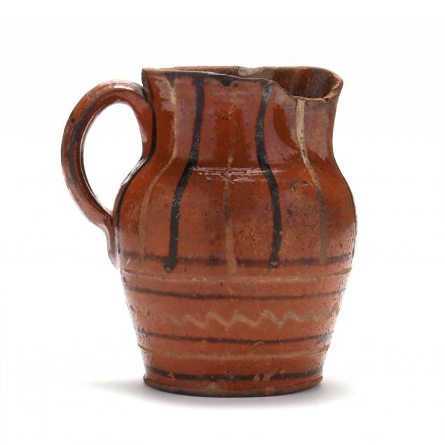 attributed-alamance-county-nc-decorated-earthenware-pitcher