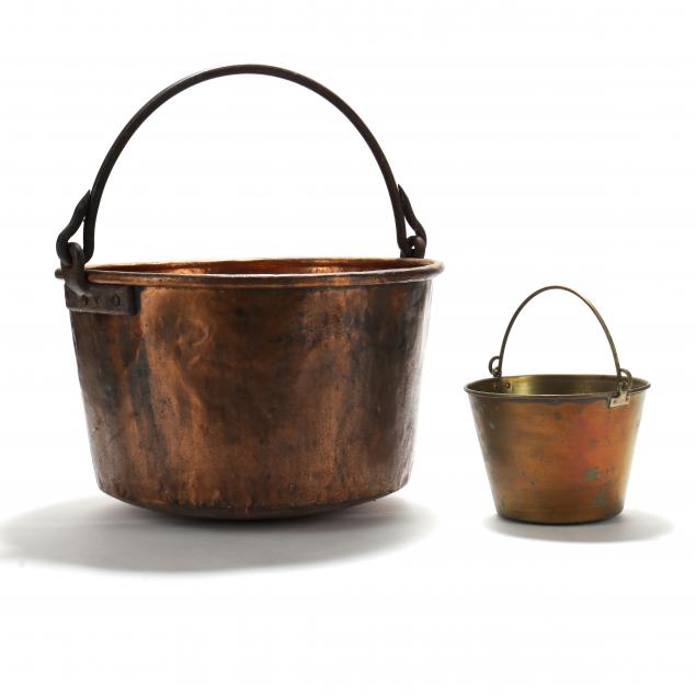 large-antique-copper-cauldron-and-jelly-bucket