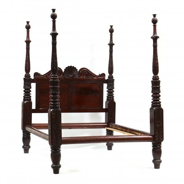 american-classical-carved-mahogany-tall-post-bed