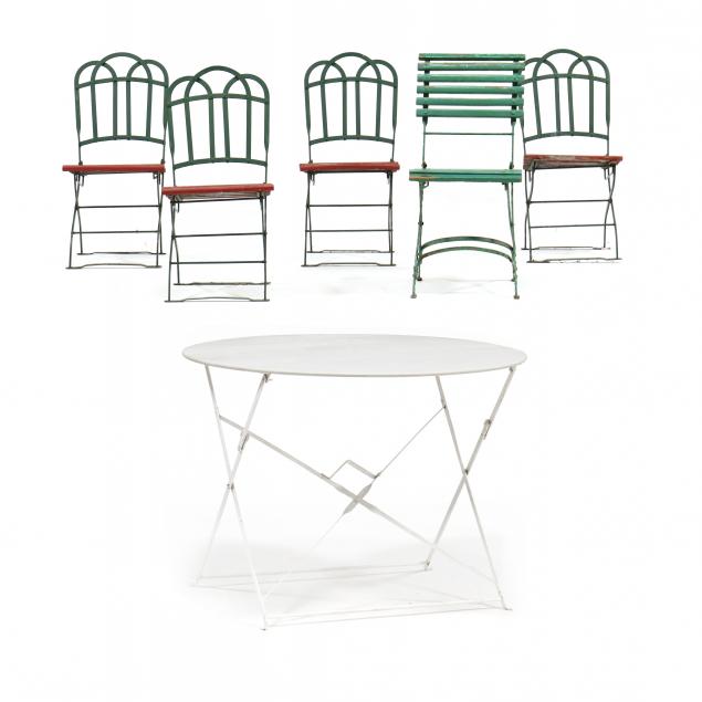 vintage-french-folding-cafe-table-and-five-chairs