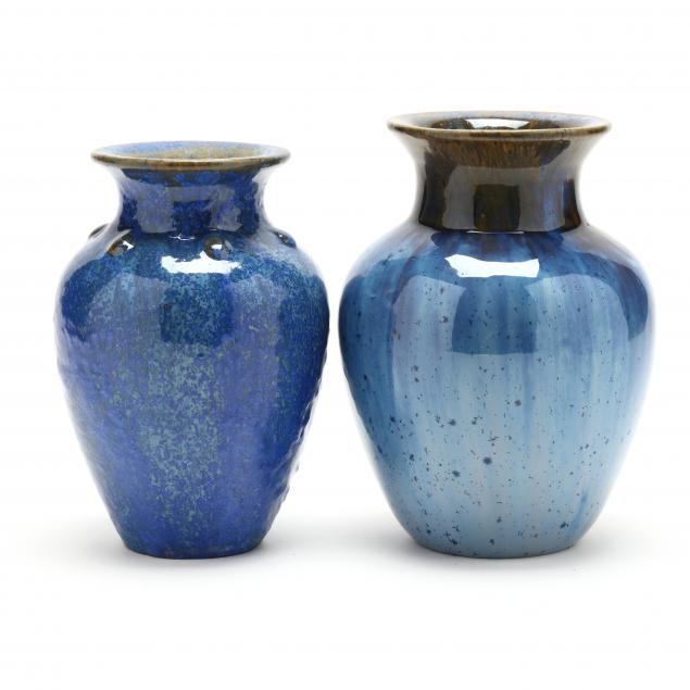 fulper-two-arts-crafts-pottery-vases