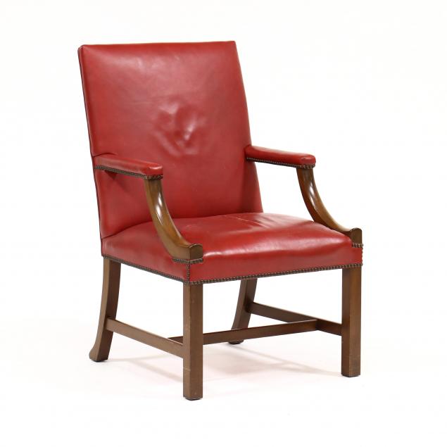 kittinger-chippendale-style-leather-lolling-chair
