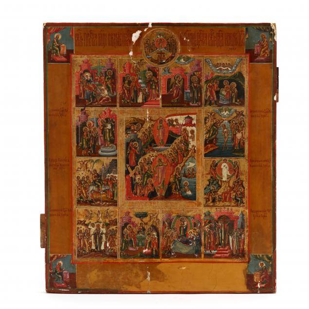 antique-russian-orthodox-icon-christ-s-decent-into-hades-and-twelve-holy-feasts