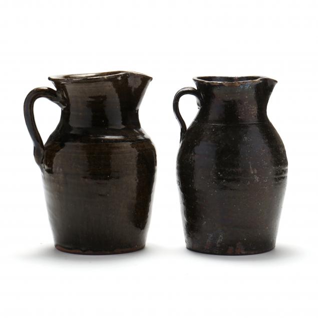 two-alkaline-glazed-table-pitchers-western-nc