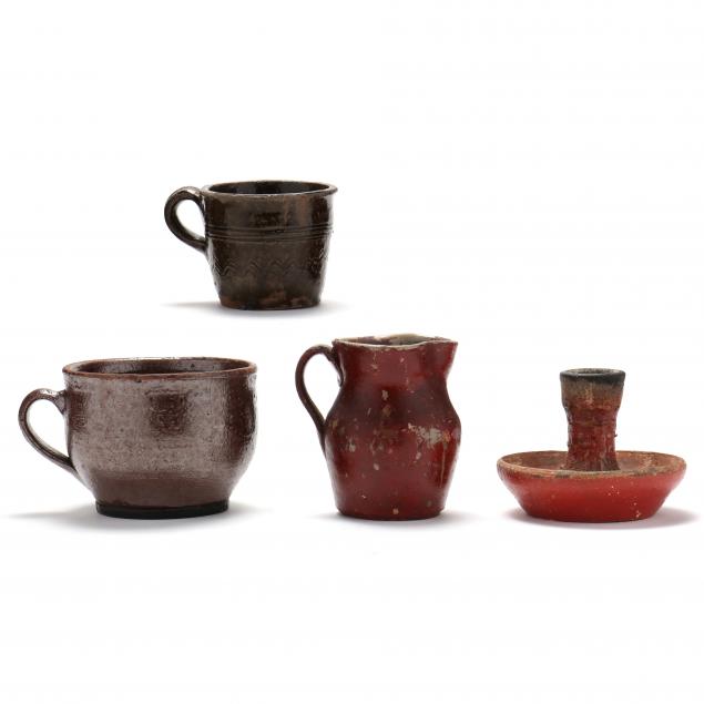 four-early-nc-pottery-table-accessories