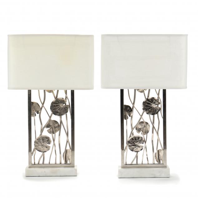 michael-aram-pair-of-i-lily-pad-i-table-lamps