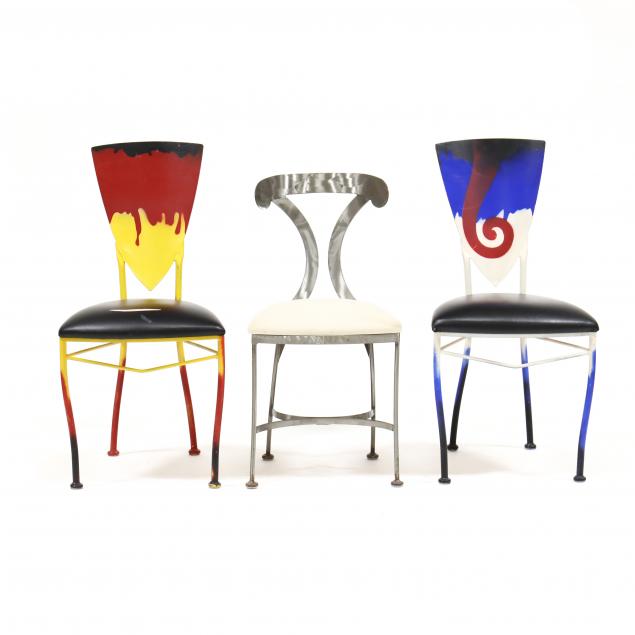 three-modernist-metal-side-chairs