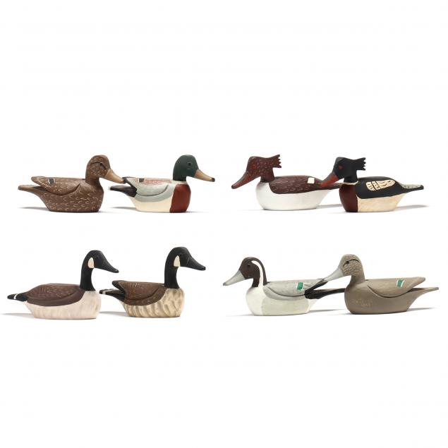 bennie-daisey-va-four-pairs-of-miniature-decoys