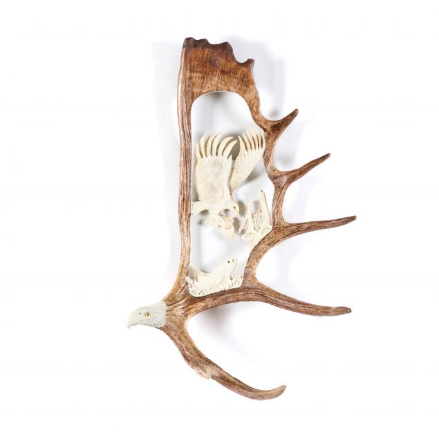 bob-merry-american-eagle-carving-from-moose-antler