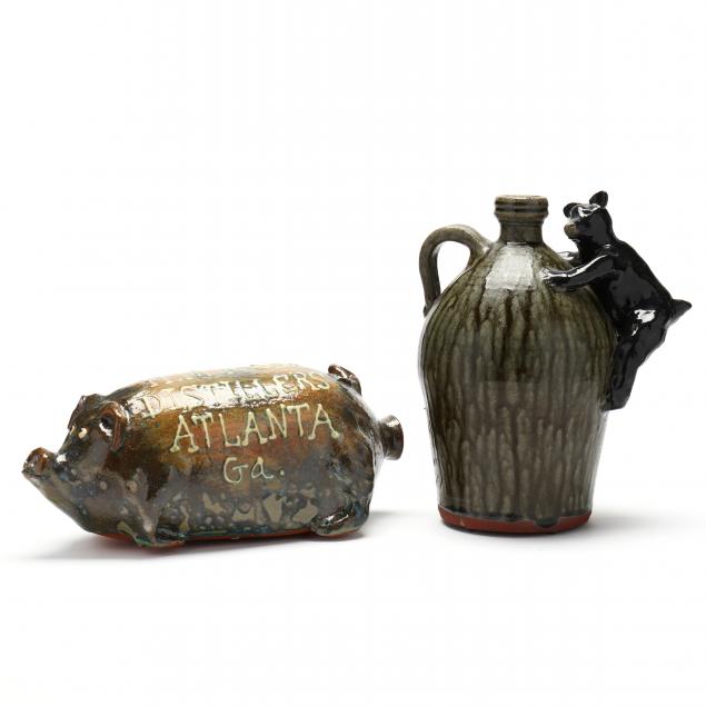 marvin-bailey-b-1960-lancaster-sc-two-folk-pottery-novelties