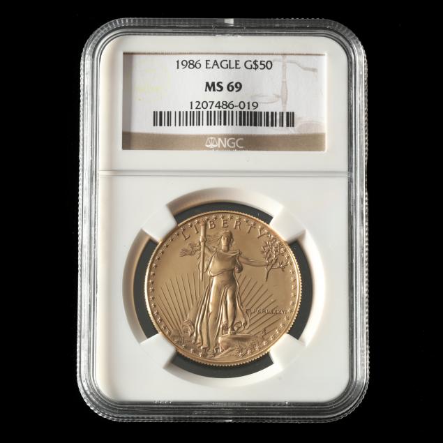 1986 50 Gold American Eagle Bullion Coin NGC MS69 Lot 2040 Single 