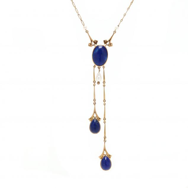 vintage-gold-and-gem-set-lavalier-necklace