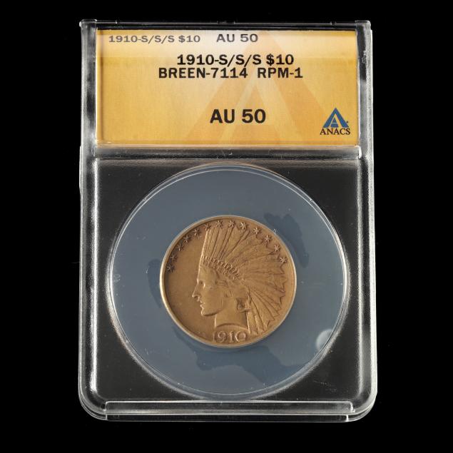 1910-s-s-s-indian-head-10-gold-eagle-anacs-au50