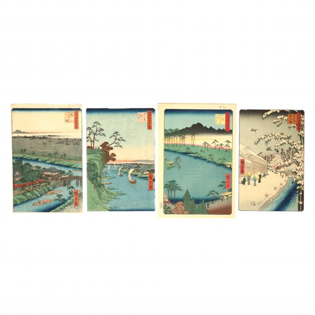 utagawa-hiroshige-japanese-1797-1858-four-woodblock-prints-from-i-one-hundred-famous-views-of-edo-i