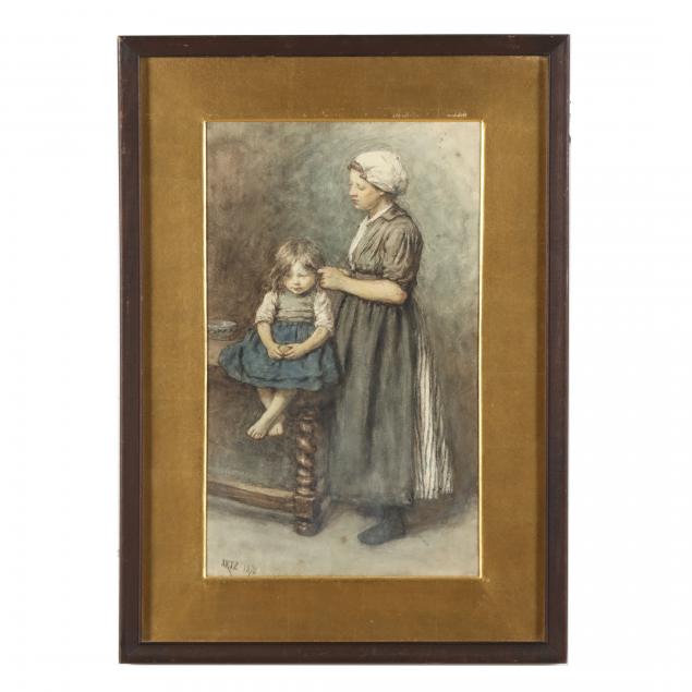 adolf-artz-dutch-1837-1890-mother-braiding-daughter-s-hair