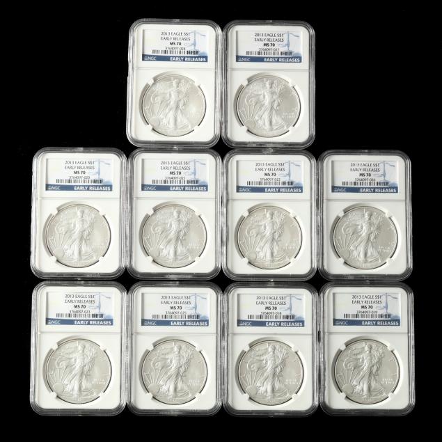 ten-10-2013-american-silver-1-eagles-early-releases-ngc-ms70