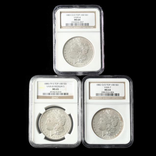 three-early-1880s-morgan-silver-dollars-vam-top-100-varieties