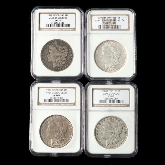 four-new-orleans-mint-morgan-dollar-top-100-vam-varieties