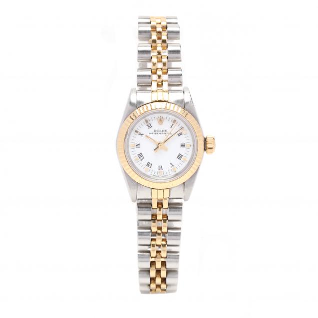 lady-s-two-tone-oyster-perpetual-watch-rolex
