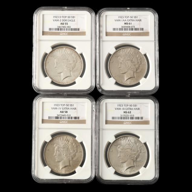 four-4-1923-peace-dollars-attributed-by-top-50-vam-varieties