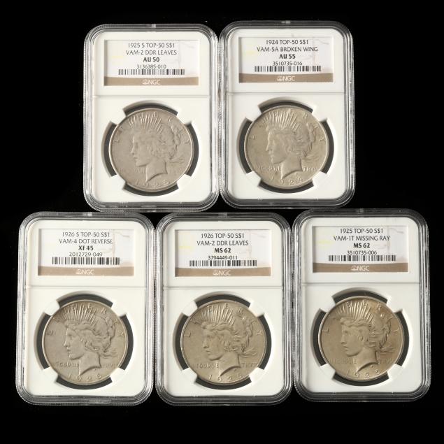 five-5-peace-dollars-attributed-by-top-50-vam-varieties