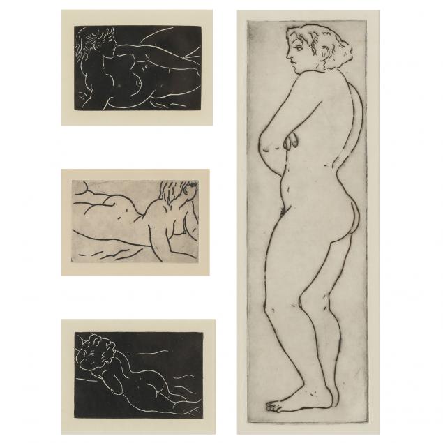 continental-school-group-of-four-nude-intaglio-prints