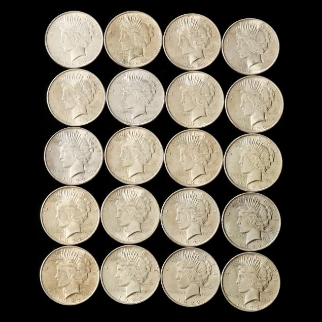 roll-of-twenty-20-uncirculated-1922-silver-dollars