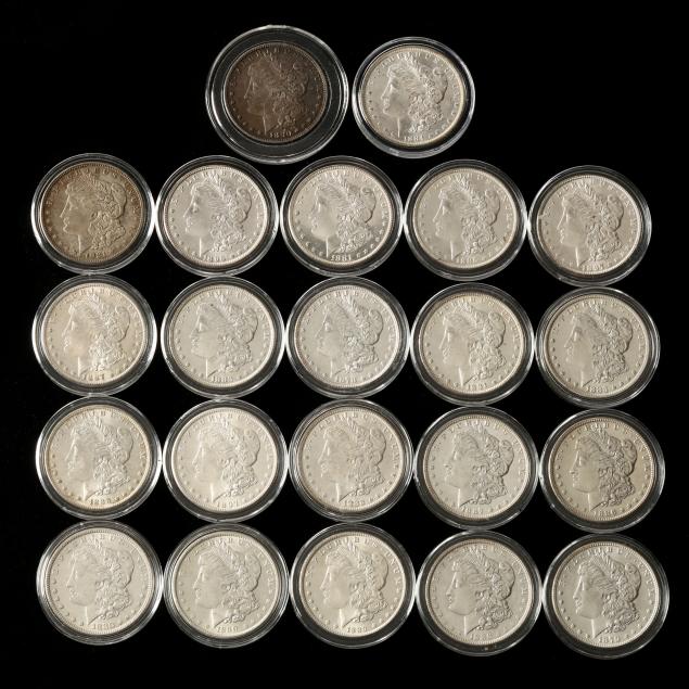 twenty-two-22-19th-century-morgan-silver-dollars