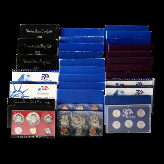 twenty-eight-u-s-proof-sets-and-two-uncirculated-sets