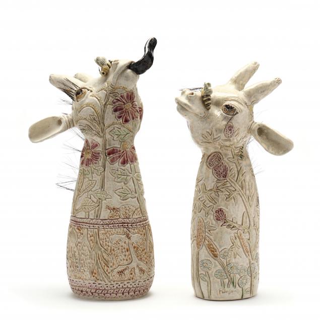amy-morgan-american-20th-21st-century-two-ceramic-giraffes