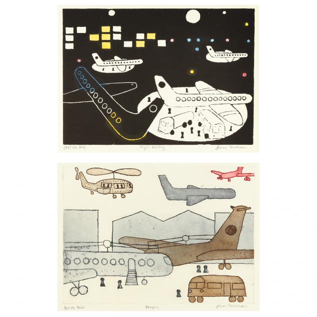 julian-trevelyan-british-1910-1988-i-night-landing-i-and-i-hangars-i-two-works