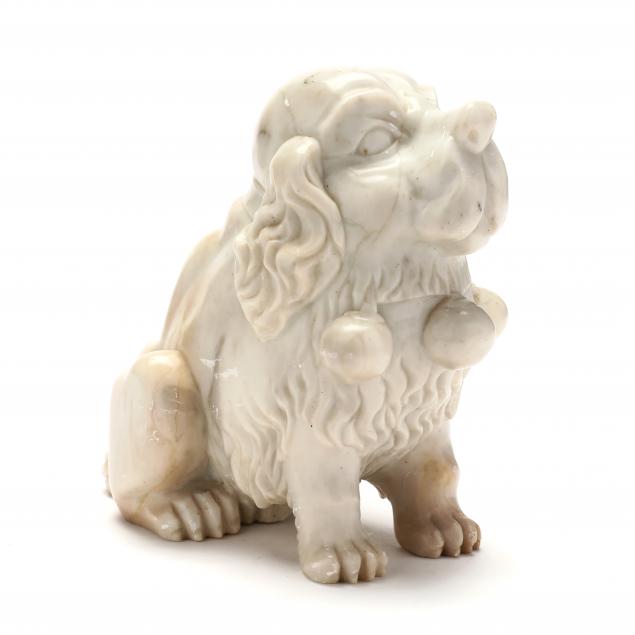 carved-marble-figure-of-a-seated-spaniel