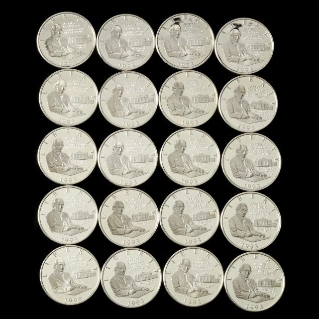 twenty-20-proof-1993-s-james-madison-commemorative-silver-half-dollars