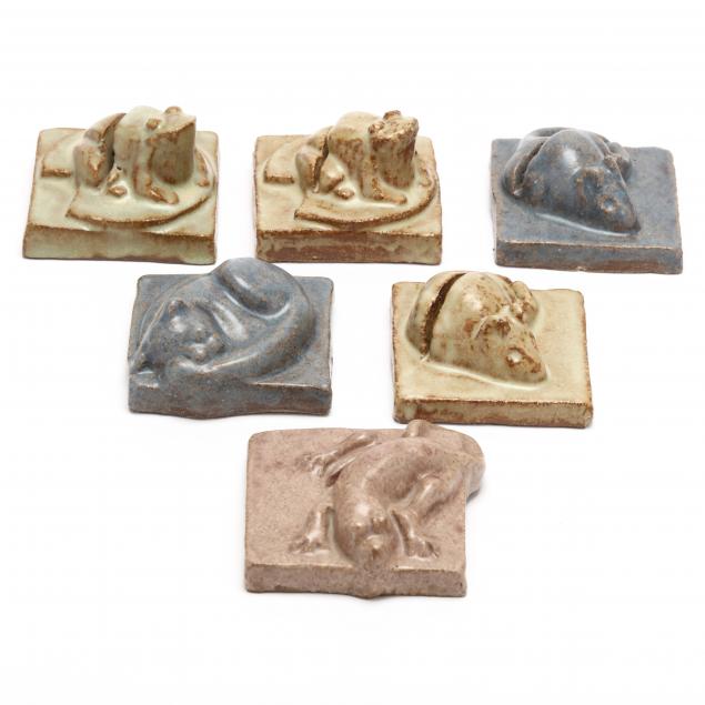 janet-ontko-six-animal-form-pottery-card-holders