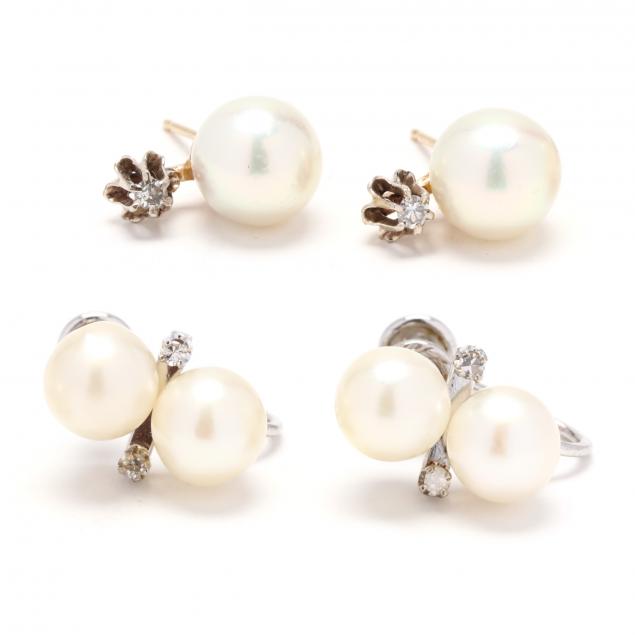 two-pairs-of-pearl-earrings