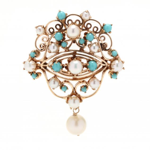 gold-turquoise-and-pearl-brooch