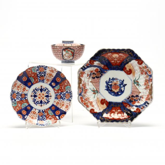 a-group-of-japanese-imari-porcelain-tableware