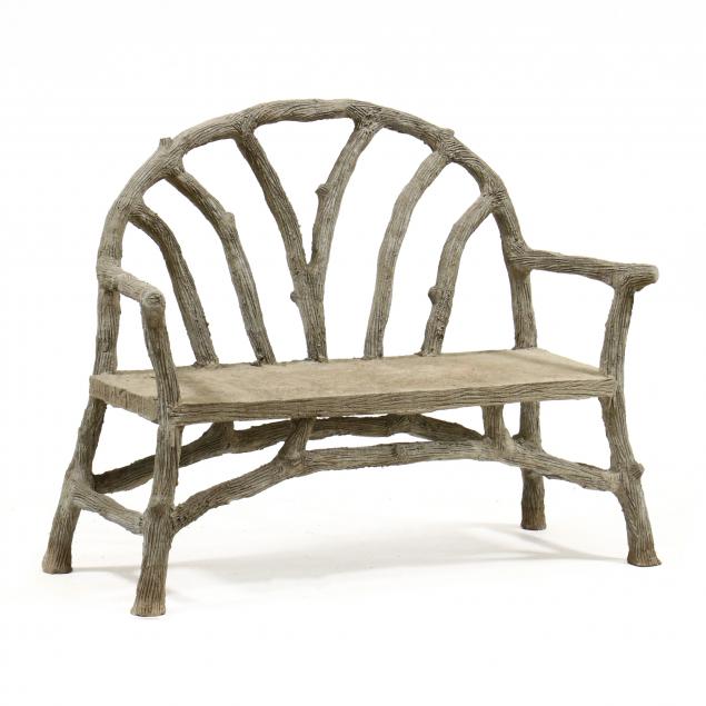 i-faux-bois-i-cast-stone-garden-bench