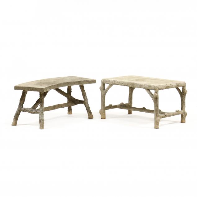 i-faux-bois-i-cast-stone-coffee-table-and-bench